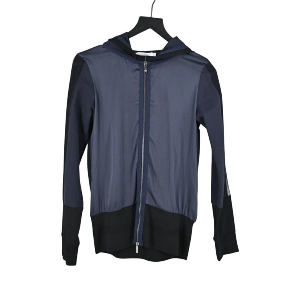 Callens Navy Blue Zip Up Long Sleeve Hooded Active Jacket Size Small